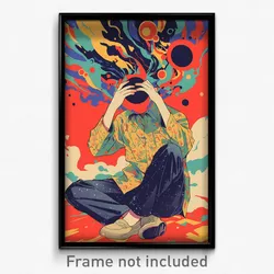 Movie Art Poster - Boy Feeling Fright, Nifty Microdress (Retro Film Print)