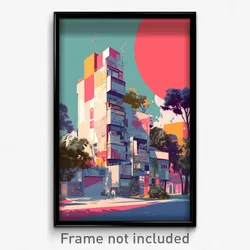 Art Poster - Concrete Small Town (Psychedelic Trippy Weird 11x17 Print)