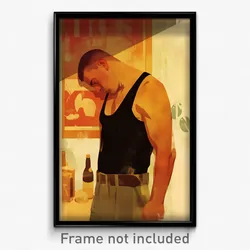 French Movie Poster - Man Feeling Restlessness, Zesty Black Tank Top (Art Print)
