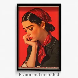 Spanish Movie Poster - Woman Feeling Self Pity, Academic Red Ascot (Art Print)