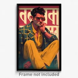 Bollywood Movie Poster - Man Feeling Insulted, Hearty Patterned Clothing (Print)