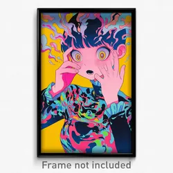 Anime Art Poster - Man Feeling Shocked Wearing Original Frilled Leotard (Print)