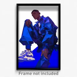 Art Poster - Boy Feeling Dominant Wearing Impeccable Blue Footwear (Print)