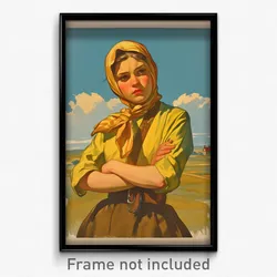 Russian Movie Poster - Girl Feeling Bewildered, Perfect Shoulder Strap (Print)