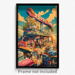 Hebrew Movie Poster - Webbed Hot Dog Stand (Israel Retro Film Art Print)