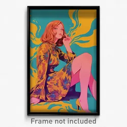 French Movie Poster - Woman Feeling Calm, Adorable Microdress (France Art Print)