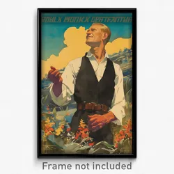 Icelandic Movie Poster - Man Feeling Thankful, Strange Waistcoat (Art Print)