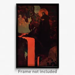 Art Poster - Shadowy Cascade (Psychedelic Trippy Weird 11x17 Cartoon Print)