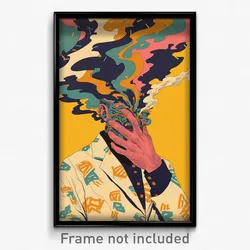 Greek Movie Poster - Man Feeling Self Conscious, Oddball Frilled Hat (Art Print)