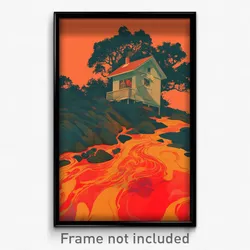 Icelandic Movie Poster - Unrealistic House (Iceland Retro Film Art Print)