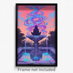 Art Poster - Neglected Fountain (Psychedelic Trippy Weird 11x17 Print)