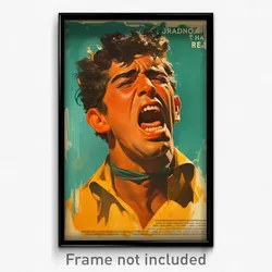 Mexican Movie Poster - Man Feeling Yawning, Attractive Yellow Choker (Art Print)