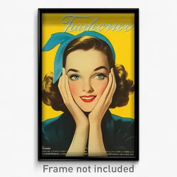 French Movie Poster - Girl Feeling Grinning, Wooden Layered (France Art Print)