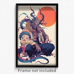 Anime Art Poster - Man Feeling Loopy Wearing Well Worn Tail Ornament (Print)