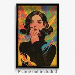 Spanish Movie Poster - Woman Feeling Jealousy, Bright Black Sweater (Art Print)