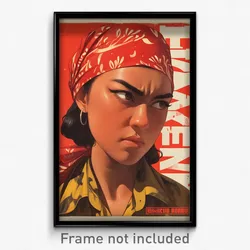 Indonesian Movie Poster - Woman Feeling Infuriated, Vivid Red Bandana (Print)