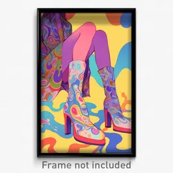 Art Poster - Woman Feeling Ennui Wearing Bubbly Ankle Boots (Print)