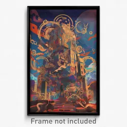 French Movie Poster - Glitchy Inlet (France Psychedelic Art Retro Film Print)