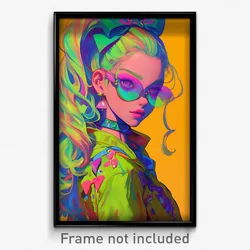 Anime Art Poster - Girl Feeling Bitter Sweetness, Zesty Green Ribbon (Print)