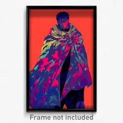 Anime Art Poster - Man Feeling Grouchiness Wearing Stylish Collared Cape (Print)