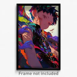 Anime Art Poster - Boy Feeling Hatred Wearing Active Sleeveless Coat (Print)