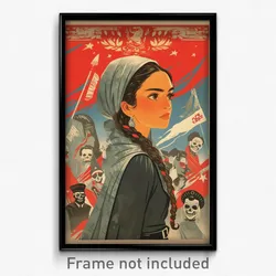 Mexican Movie Poster - Girl Feeling Persevering, Beautiful Grey Scarf (Print)