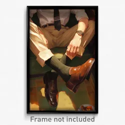 Art Poster - Man Feeling Idleness Wearing Stylish Bobby Socks (Print)