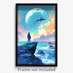 Movie Art Poster - Enormous Sea (Psychedelic Trippy Retro Cartoon Film Print)