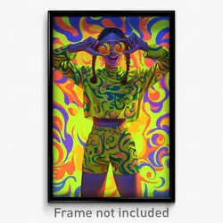 Anime Art Poster - Woman Feeling Excited, Simplistic Clothing Cutout (Print)