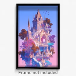 Art Poster - Outrageous Mansion (Psychedelic Trippy Weird 11x17 Print)