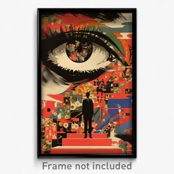 French Movie Poster - Awesome Entrance (France Psychedelic Art Retro Film Print)