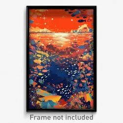 Art Poster - Uneven Atoll (Psychedelic Trippy Weird 11x17 Cartoon Print)