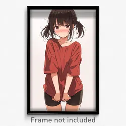 Anime Art Poster - Girl Feeling Bitter Sweetness, Messy Bike Shorts (Print)