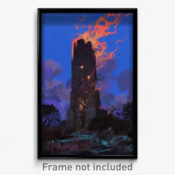Art Poster - Frightening Chimney (Psychedelic Trippy Weird 11x17 Print)