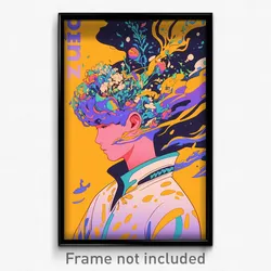 French Movie Poster - Boy Feeling Apathy, Silver Hair Through Headwear (Print)