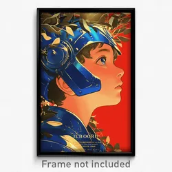 Greek Movie Poster - Boy Feeling Stuck, Quirky Blue Armor (Greece Art Print)