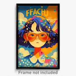 French Movie Poster - Girl Feeling Disheartened, Crazy Polka Dot Ribbon (Print)