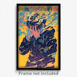 Movie Art Poster - Boy Feeling Carefree, Wiry Winter Coat (Retro Film Print)