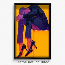 Art Poster - Man Feeling Numb Wearing Outlandish Stiletto Heels (Art Print)