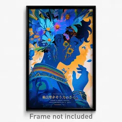 Mexican Movie Poster - Boy Feeling Self Pity, Genuine Blue Flower (Art Print)