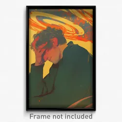 Movie Art Poster - Man Feeling Enlightened, Black Scrunchie (Retro Film Print)