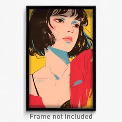 Spanish Movie Poster - Girl Feeling Stuck, Reflecting White Outline (Art Print)