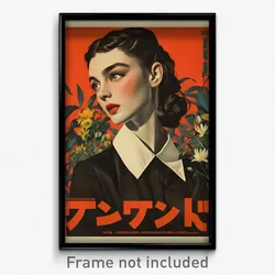 Icelandic Movie Poster - Woman Feeling Love, Quirky White Collar (Art Print)