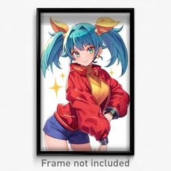 Anime Art Poster - Girl Feeling Schadenfreude, Complex Tail Ribbon (Print)
