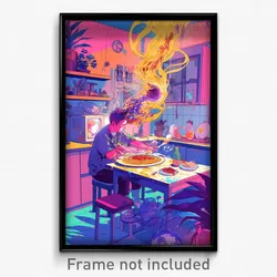 Art Poster - Ordinary Spaghetti (Psychedelic Trippy Weird 11x17 Print)