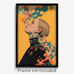 Icelandic Movie Poster - Girl Feeling Calmness, Shadowy Impossible Dress (Print)