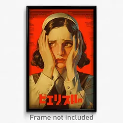 Hebrew Movie Poster - Woman Feeling Dazed, Modest Hands On Headwear (Art Print)