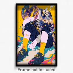 Anime Art Poster - Man Feeling Hatred Wearing Old Fashioned Yellow Socks (Print)