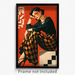 Mexican Movie Poster - Woman Feeling Disheartened, Noteworthy Argyle Legwear