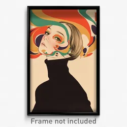 French Movie Poster - Woman Feeling Miserliness, Extra Large Cropped Sweater